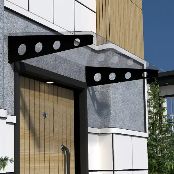 Cam Sundurma Modern Siyah Şeffaf